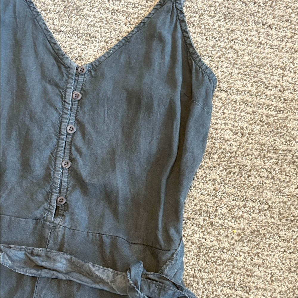 NWT Cloth & Stone Tie-Waist V-Neck Sleeveless Romper Women’s XS Twilight Grey - Picture 3 of 11